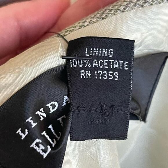 Linda Allard Ellen Tracy NWT Wool‑Linen Blend Green & Cream Plaid Hook‑Front Top - Picture 8 of 10